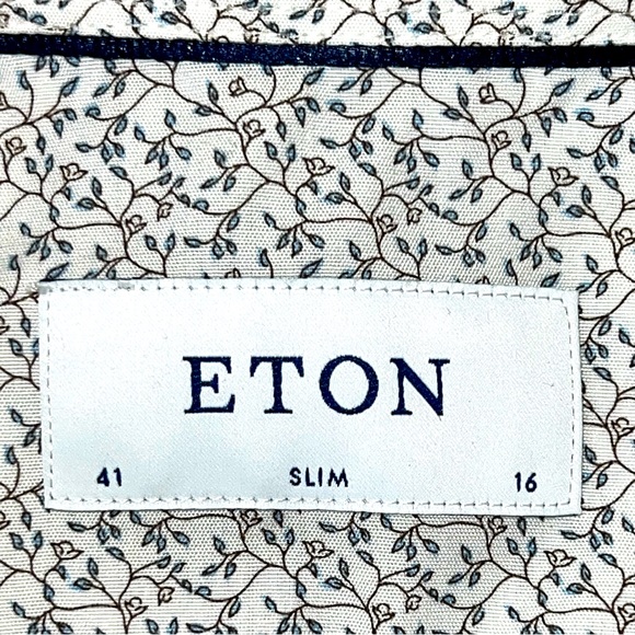 NWT ETON CONTEMPORARY-FIT MINI FLORAL PRINT SHIRT - Picture 6 of 9